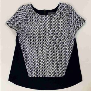 Black and White Patterned Women's Top